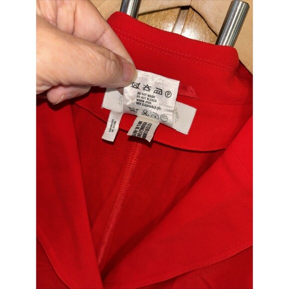 Escada Two Piece Skirt Suit Set Short Sleeve Blazer Women 40 42 M Red Wool Zip - Picture 3 of 16